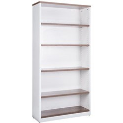 OM Premier Bookcase  900W x 320D x 1800mmH 4 Shelf Casnan And White