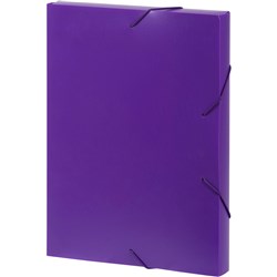 Marbig Document Box A4 30mm Elastic Band Closure Purple