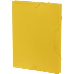 Marbig Document Box A4 30mm Elastic Band Closure Yellow