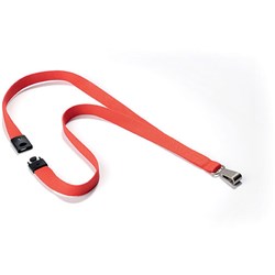 Durable Lanyard Textile 12mm Red Pack Of 10