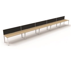 Rapidline Deluxe Infinity Desk Profile Leg One Sided + Screen 5 Person 6000mmW Oak/White