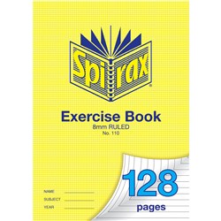 Spirax 110 Exercise Book A4 128 Page 8mm Ruled 