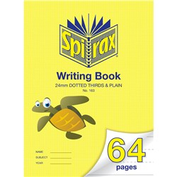 Spirax 163 Writing Book 335 x 240mm 64 Page 24mm Dotted Thirds And Plain Project