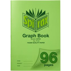 Spirax P134 Graph Book Poly Cover A4 96 Page 5mm Grid 