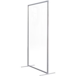 Visionchart Wave Screen Guard Straight Edge Free Standing 800W x 1800mmH Clear