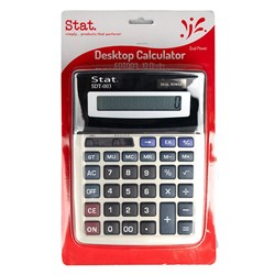 Stat Desktop Calculator 12 Digit Desktop Calculator Large Black And Silver