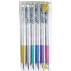 Pilot Juice Up Metallic Gel Pen Retractable 0.4mm Assorted Colours Wallet of 6