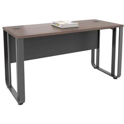 OM Premier Rectangular Desk  1500W x 750D x 720mmH Regal Walnut And Charcoal 