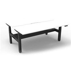 Rapidline Boost+ Back To Back Workstation + Cable Tray 2 Person 1200mmW White/Black