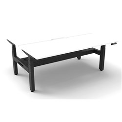 Rapidline Boost+ Back To Back Workstation + Cable Tray 2 Person 1800mmW White/Black