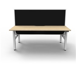 Rapidline Boost+ Back To Back Workstation + Screen 2 Person 1500mmW Oak/White