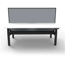 Rapidline Boost+ Back To Back Workstation+Screen+Cable Tray 2 Person 1200mmW White/Black