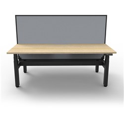 Rapidline Boost+ Back To Back Workstation+Screen+Cable Tray 2 Person 1500mmW Oak/Black