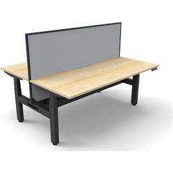 Rapidline Boost+ Back To Back Workstation+Screen+Cable Tray 2 Person 1800mmW Oak/Black