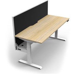 Rapidline Boost+ Single Sided Workstation + Screen + Tray 1500Wx750Dx1330mmH Oak / White