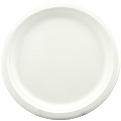 Writer Breakroom Earth Eco Heavy Duty Sugarcane Round Plate 230mm White Pack Of 25