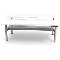 Rapidline Halo+ Back to Back Workstation + Cable Tray 2 Person 1800mmW White/White