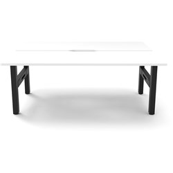 Rapidline Boost Static Back To Back Workstation 2 Person 1500Wx1500Dx730mmH White/Black