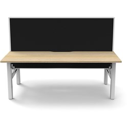 Rapidline Boost Static Back To Back Workstation + Screen 2 Person 1800mmW Oak/White