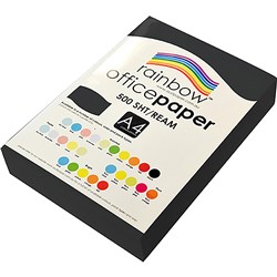 Rainbow Office Copy Paper A4 80gsm Black Ream of 500 