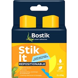 Bostik Stik It Repositional Glue Stik 25g Pack of 2 