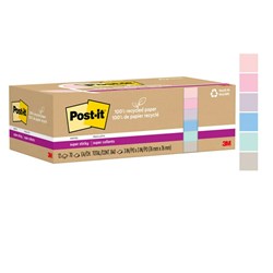 Post-It 654R-12SSNRP Super Sticky Notes 76mm x 76mm Wanderlust Pastels Pack Of 12