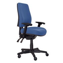Buro Roma High Back Task Chair With Arms With Seat Slide Fabric Seat And Back Blue