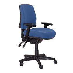 Buro Roma Mid Back Task Chair With Arms With Seat Slide Fabric Seat And Back Blue