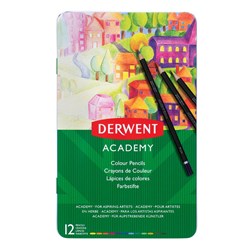 DERWENT PENCILS ACADEMY Colour Set Tin 12 