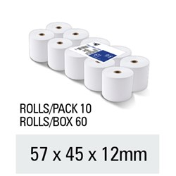 Victory 611 Paper Cash Register/EFTPOS Rolls 57 x 45 x 12mm Thermal Pack Of 10