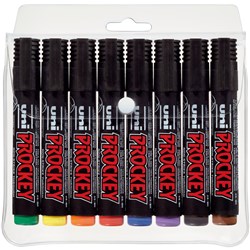 Uni PM122 Prockey Permanent Marker Bullet 1.8mm Assorted Wallet of 8