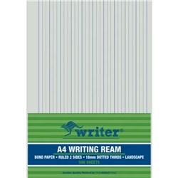 Writer A4 Exam Paper 18mm Dotted Thirds Landscape 500 Sheets