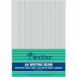 Writer A4 Exam Paper 24mm Dotted Thirds Landscape 500 Sheets