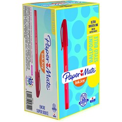 Papermate Inkjoy 100 Ballpoint Pen 1.0mm Red Box of 50