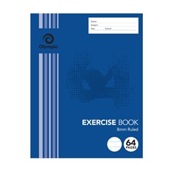 Olympic E2864 Exercise Book 225 x 175mm 8mm Ruled 64 Page Page