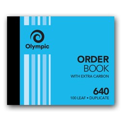 Olympic No 640 Carbon Duplicate Order Book 100 x 125mm 100 Leaf Blue