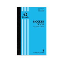 Olympic No 8 Carbon Duplicate Docket Book 205 x 125mm 50 Leaf Blue