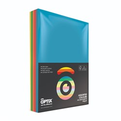 Optix Colour Copy Paper A4 80gsm Assorted Brights Pack Of 200 Sheets