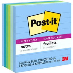 Post-It 675-6SST Super Sticky Notes 101mmx101mm Oasis Pack of 6