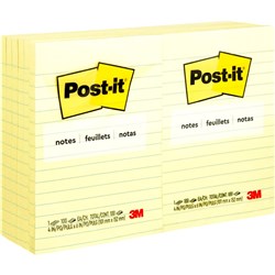 Post-It 660 Notes Original 98x149mm Lined Yellow 100 Sheets