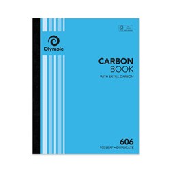 Olympic No 606 Carbon Duplicate Book Feint Ruled 250 x 200mm 100 Leaf Blue