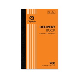 Olympic No 700 Carbonless Duplicate Delivery Docket Book 200 x 125mm 50 Leaf Orange