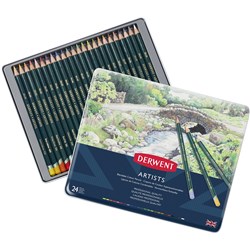 Derwent Artists Pencils Assorted Tin Pack Of 24 