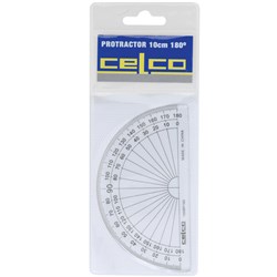 Celco Protractor 100mm 180 Degree Clear 