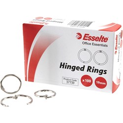 Esselte Hinged Rings No.7 19mm Silver 