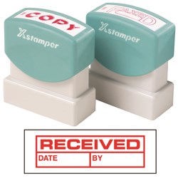 XStamper Stamp CX-BN 1680 Received/Date/By Red 