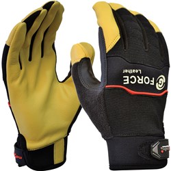 Maxisafe G-Force Mechanics Gloves Leather Large Black And Yellow