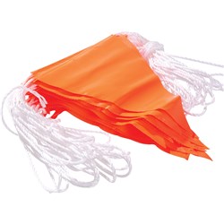 Maxisafe PVC Bunting Flag Line 30m Fluoro Orange 