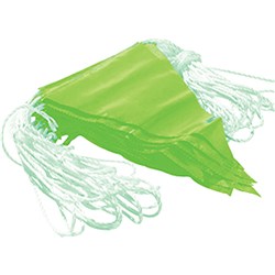 Maxisafe PVC Bunting Flag Line 30m Fluoro Green 