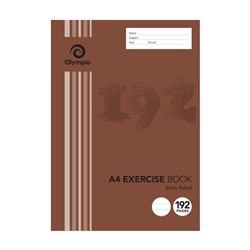 Olympic E819 Exercise Book A4 8mm Ruled With Red Margin 192 Page